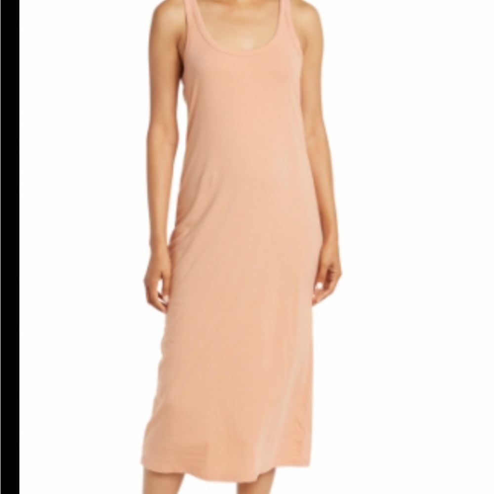 James Perse U neck tank dress sleeveless midi NWT Villa Size 4 XL Villa Orange